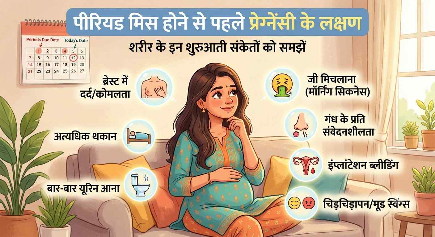 period miss hone se pehle pregnancy ke lakshan