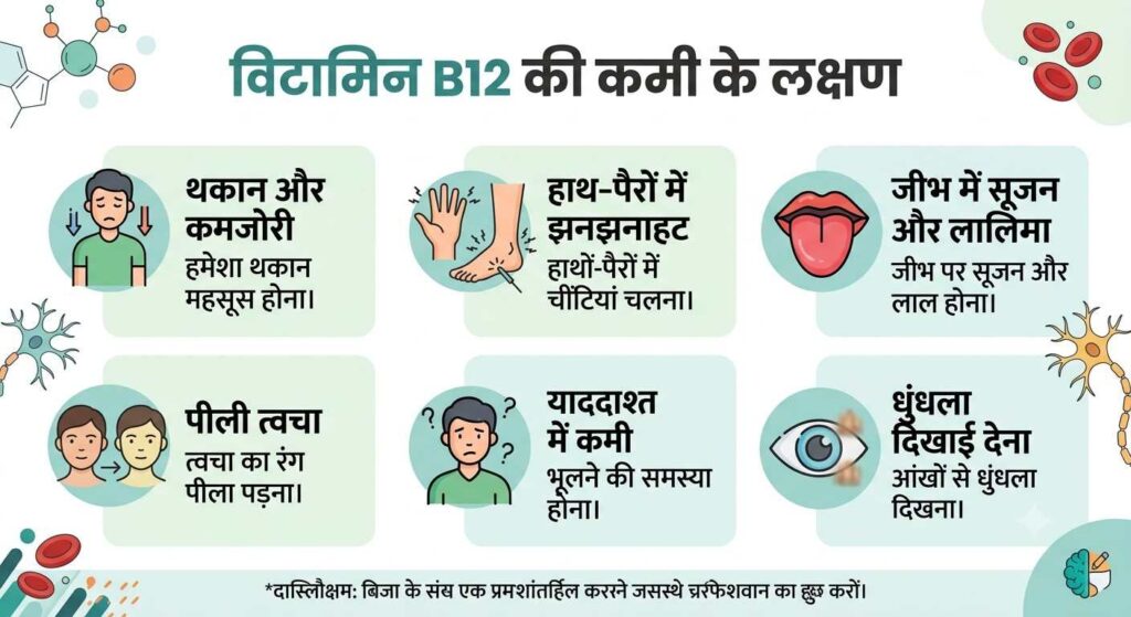Vitamin B12 Deficiency Symptoms in Hindi