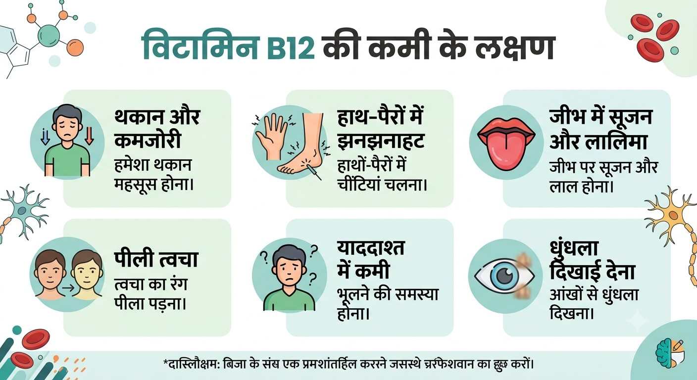 Vitamin B12 Deficiency Symptoms in Hindi